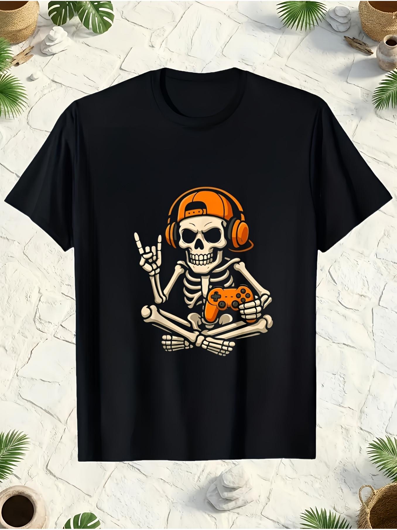 Retro Gaming Event - Camiseta Masculina com Estampa de Caveira