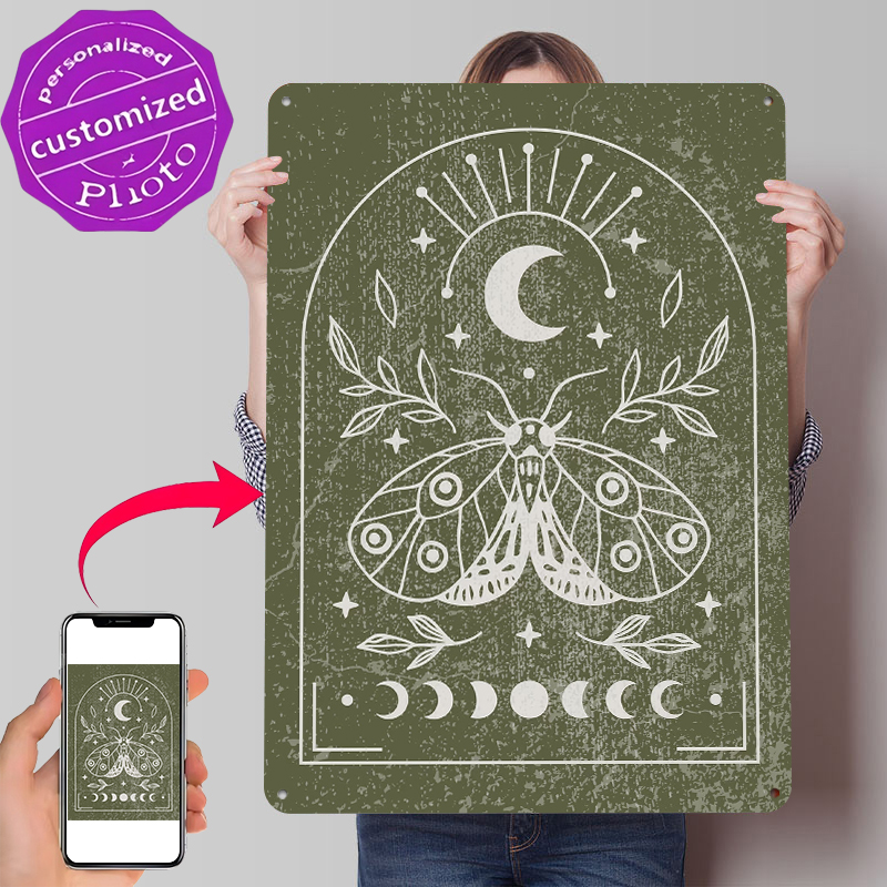 Retro Gaming At Home - Placa de Metal Vintage Personalizada com