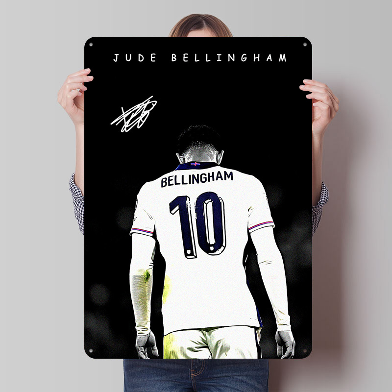 Retro Gaming Jersey - Placa de Metal Vintage Personalizada Bellingham