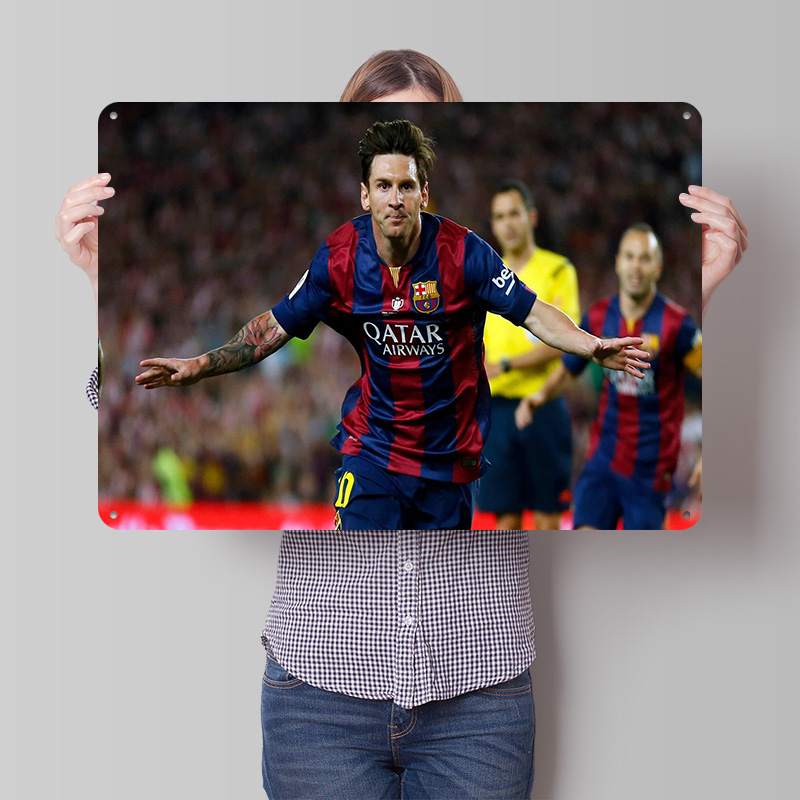 Retro Gaming At Home - Pôster de Futebol Lionel Messi Personalizado,