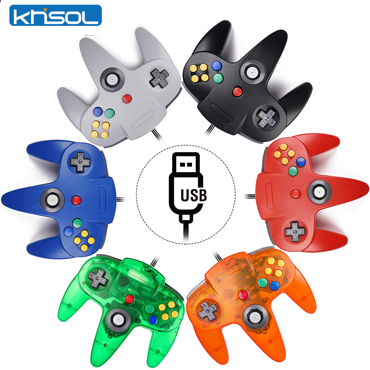 Retro Gaming Best Console - N64 controlador clássico usb com fio