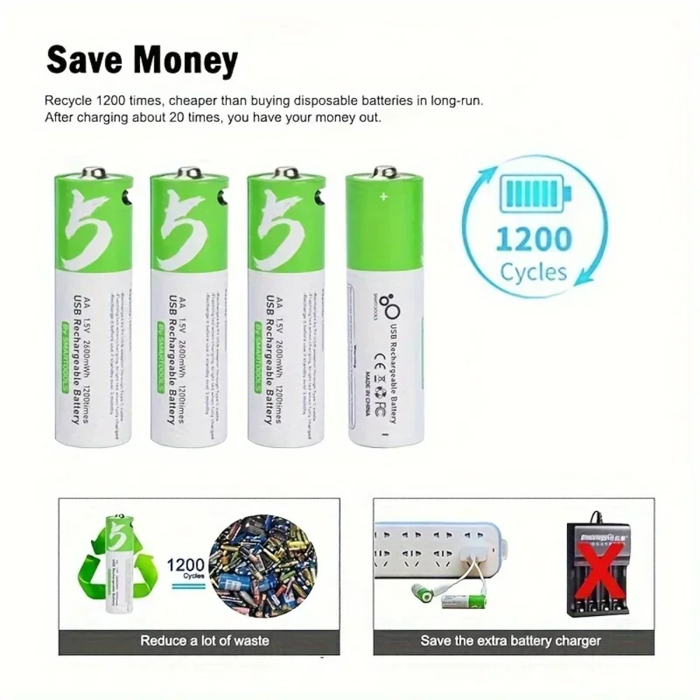8 baterias recarregáveis AA de - Rechargeable Battery Aa avaliação e preço