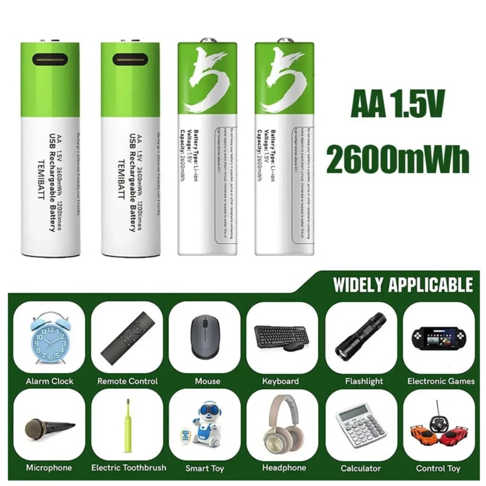 8 baterias recarregáveis AA de - Rechargeable Battery Aa avaliação e preço