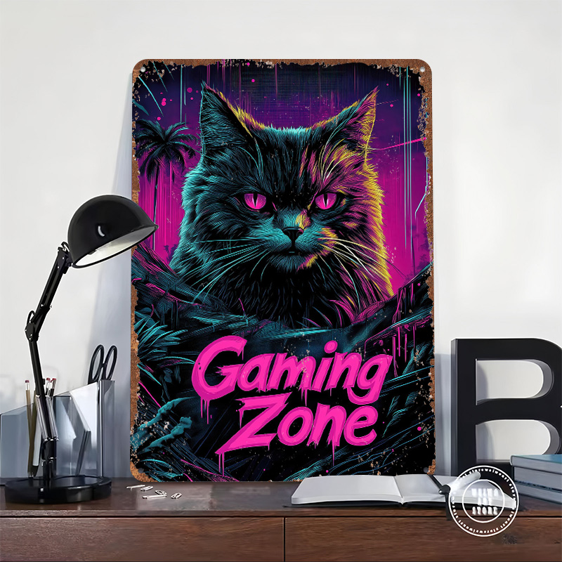 Placa de Metal Decorativa Gami - Retro Gaming At Home avaliação e preço