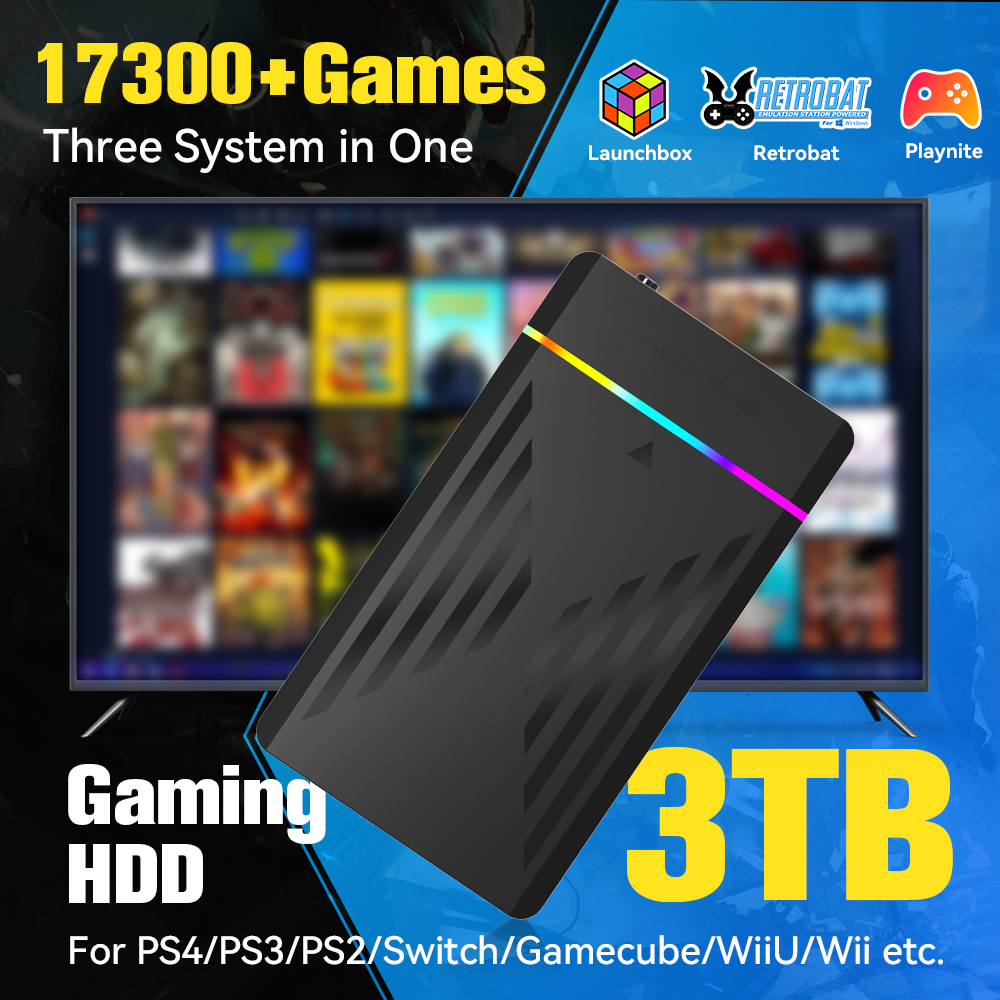 3TB portátil Gaming HDD Launch - Retro Gaming Devices avaliação e preço